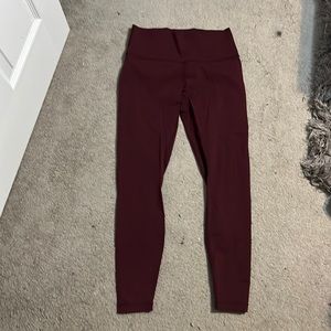 Maroon Lululemon High Waisted Align Leggings, 10